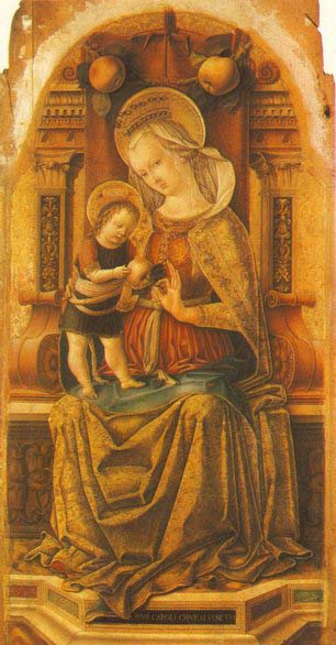 CRIVELLI, Carlo Virgin and Child Enthroned around